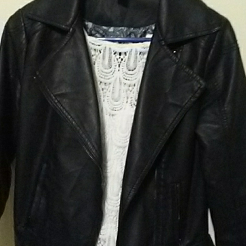 Like new black leather like jacket